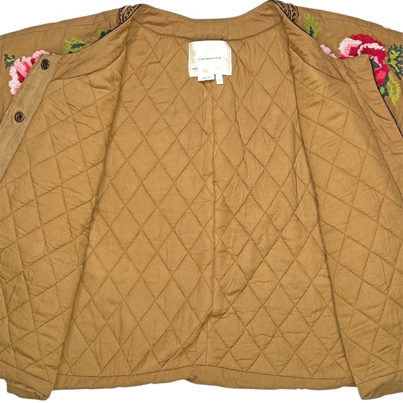 Anthropologie Floral Embroidered Needlepoint Jacket Size XL - Picture 9 of 14